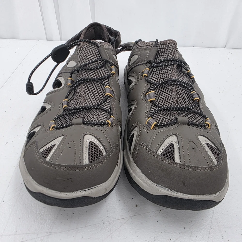 Eddie Bauer Men's Laketrail‎ Water Sandals Brown Gray Size 11M Bungee EUC.